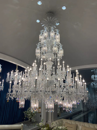 HomeDor Lauren Extra Large Multi Tiered Candle Chandelier in white