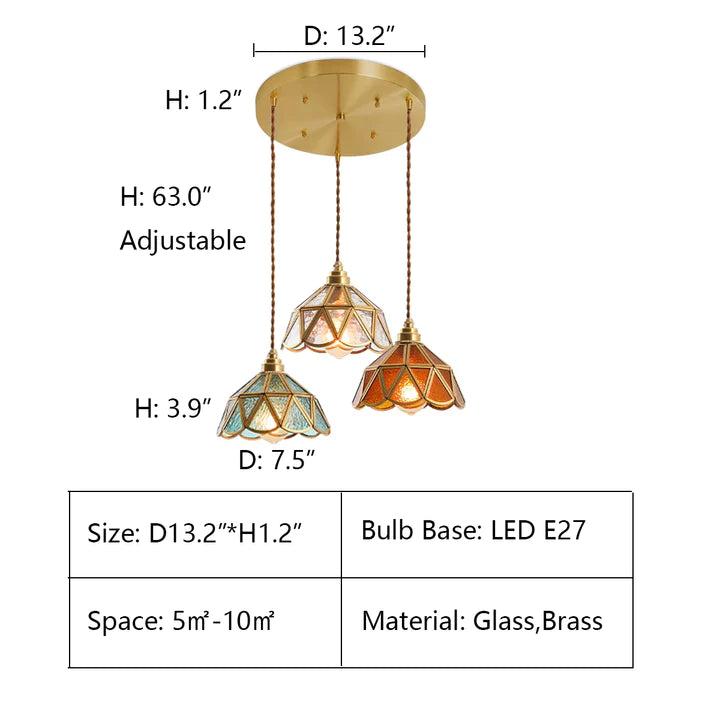 Leighton Vintage Bunte Pendelleuchte