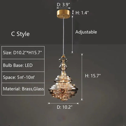 HomeDor Laken Special Shape Starburst Glass Pendant Lighting
