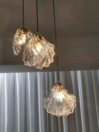 HomeDor Transparent Seashell Glass Pendant Lighting
