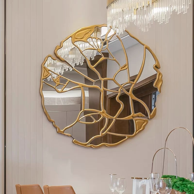 HomeDor Irregular Gold Vein Wall Decor Mirror Light