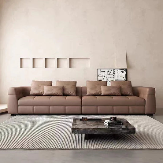 HomeDor Blazer Straight Row Leather Sofa
