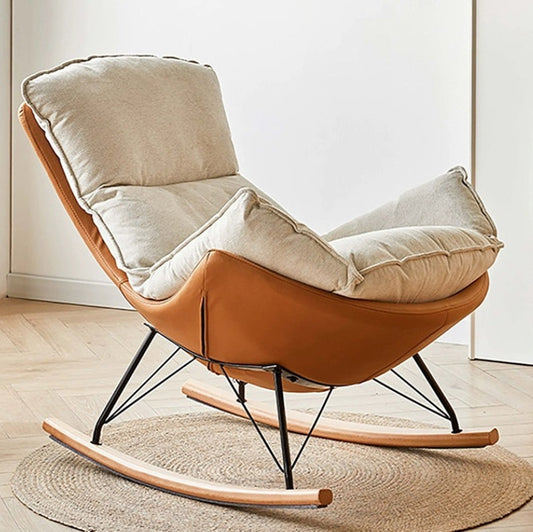 HomeDor Premium Eggshell Lounge Rocking Chair