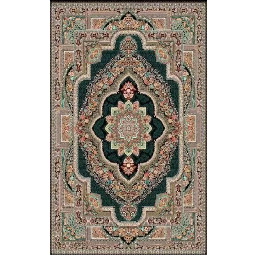 HomeDor-Persian Rug Vintage Oriental Luxury Dark Green Carpet-Rugs-150cm*225cm/58.5''*87.75''-