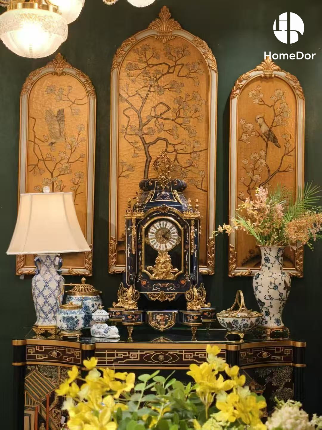 Antique Style Wooden Wall Decor with Bird & Tree Embellishments