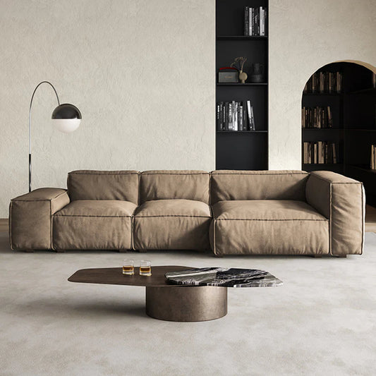 HomeDor Khaki Fabric Sofa