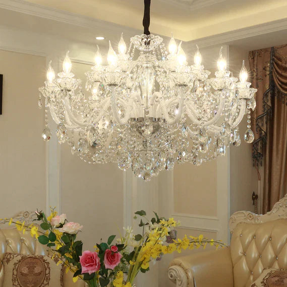 HomeDor Laura Oversized White Candle Chandelier