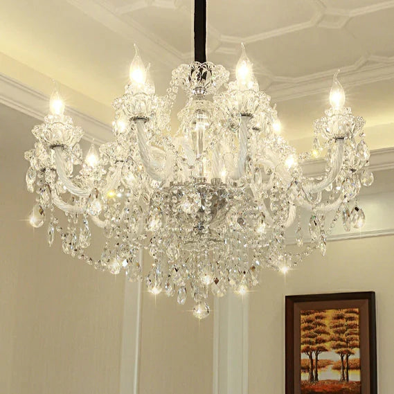 HomeDor Laura Oversized White Candle Chandelier