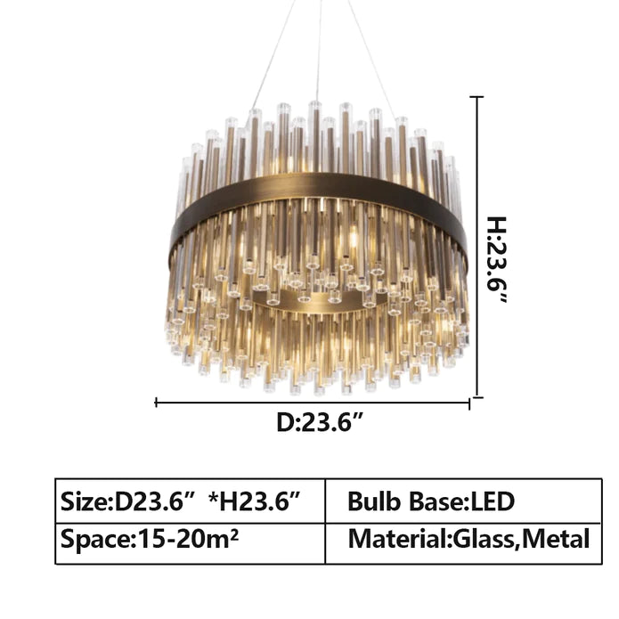 HomeDor Lucian Tubes Round Chandelier