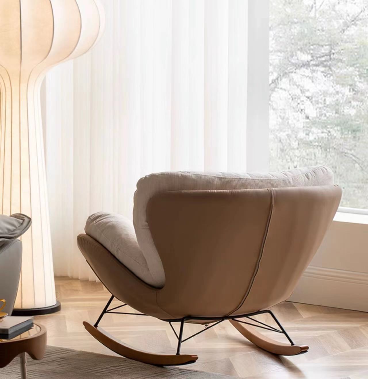 HomeDor Nordic Swan Leisure Rocking Sofa Chair