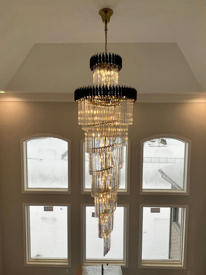 HomeDor Leif Spiral Crystal Chandelier for Staircase