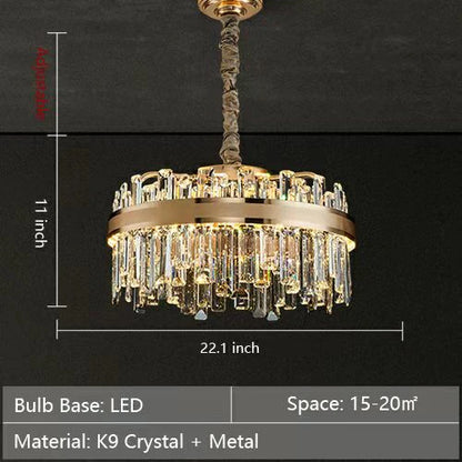 HomeDor Landry Classic Round Crystal Chandelier in gold