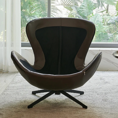 HomeDor Nordic Eggshell Swivel Reading Chair