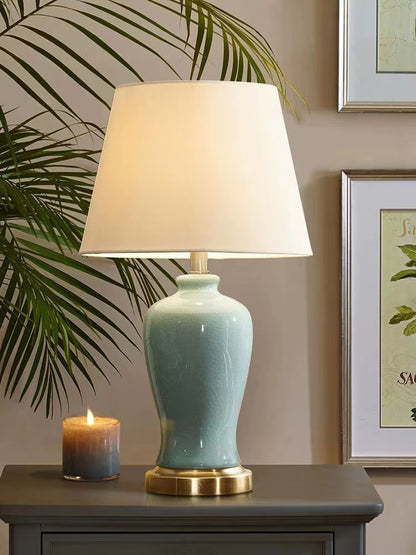 HomeDor Amercian Minimalist Light Luxury Ceramic Desk Lamp