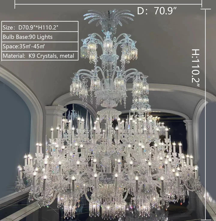 HomeDor Lauren Extra Large Multi Tiered Candle Chandelier in white