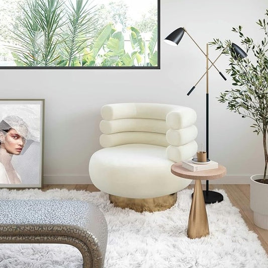 HomeDor Modern Velvet Swivel Sofa Chair