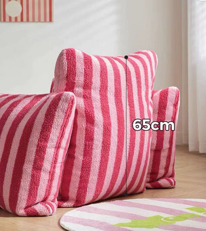 HomeDor Maximalism Fashionable Pink Fleece Lazy Sofa Chair