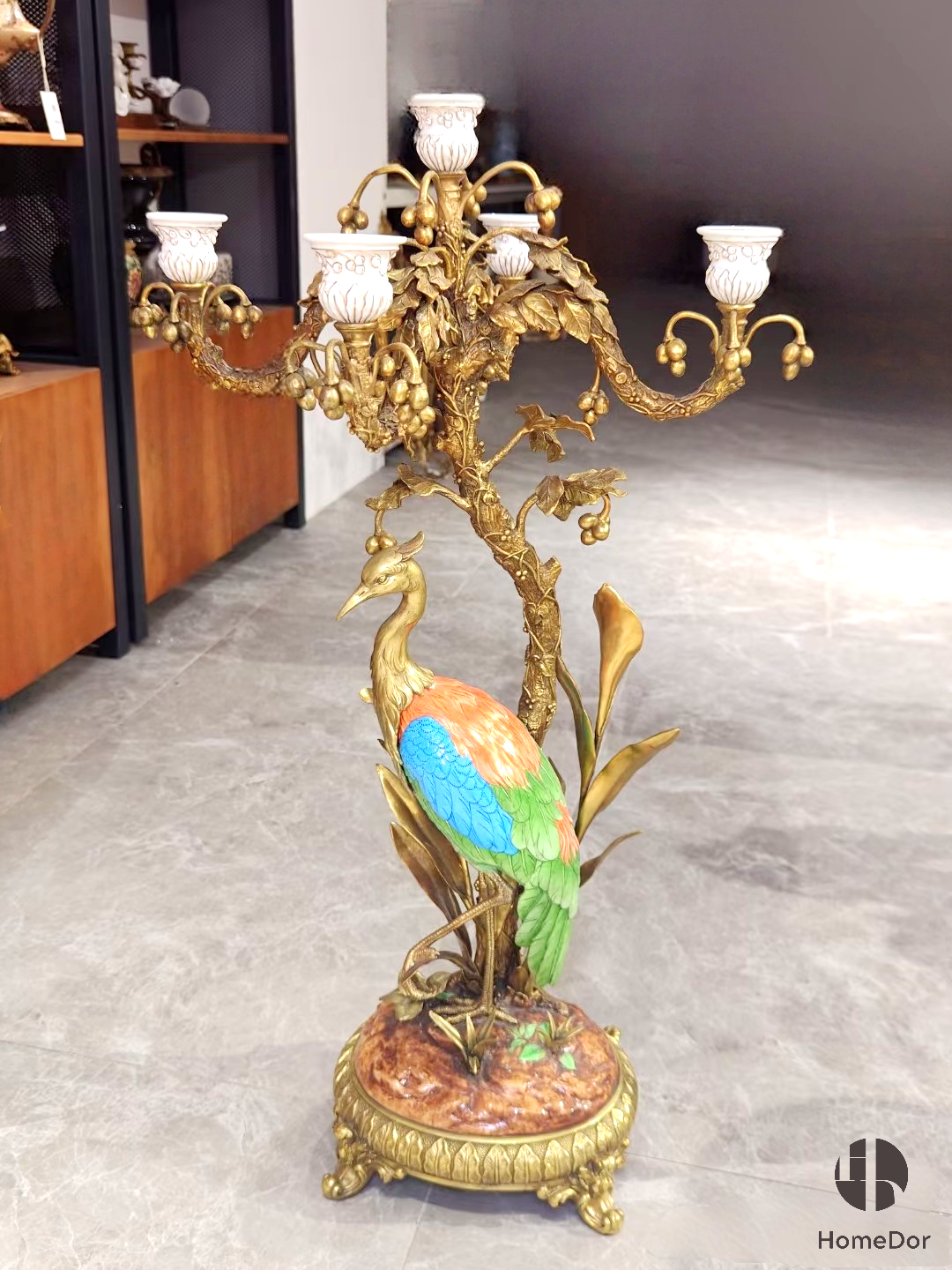HomeDor × FH&Home | Artistic Colorful Crane 5-Arm Candelabra