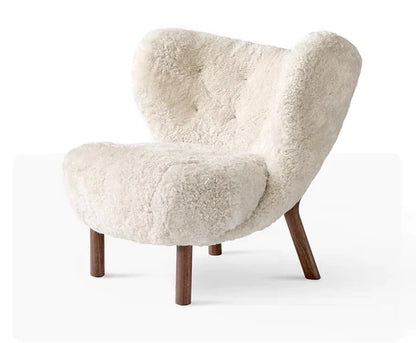 HomeDor Casual Comfy Sherpa Plush Accent Lounge Chair with Ottoman
