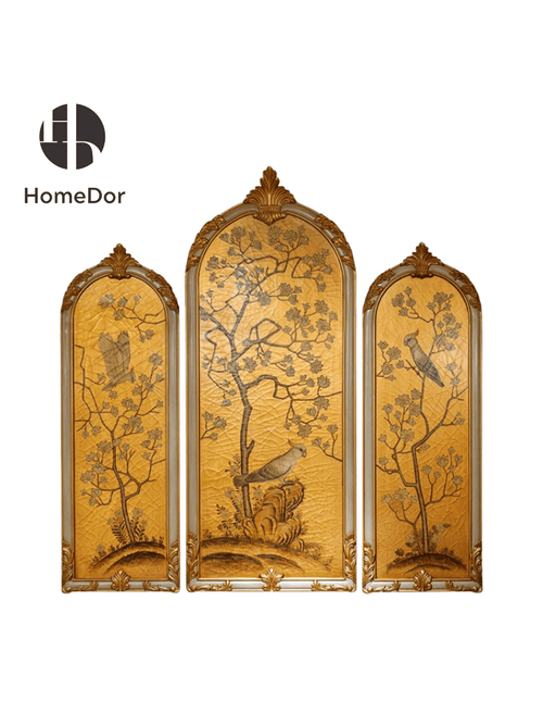 Antique Style Wooden Wall Decor with Bird & Tree Embellishments