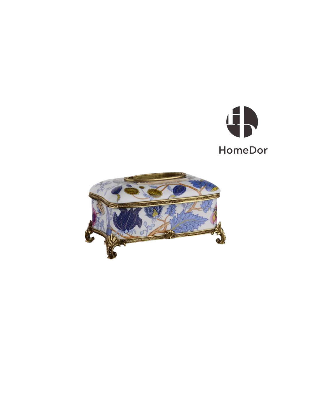 Artistic Hand Painted Porcelain & Lustrous Brass Elegance Table Decor Collection-II 1