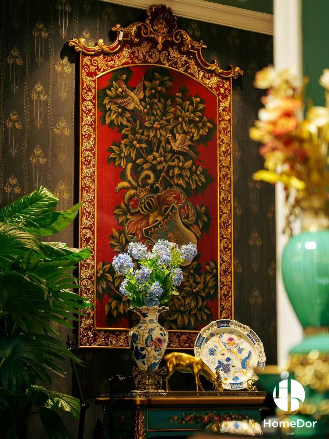 Artistic Porcelain & Lustrous Brass Elegance Table Decor Sets
2