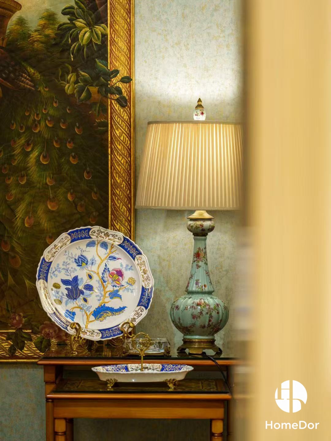 Artistic Porcelain & Lustrous Brass Elegance Table Decor Sets
1