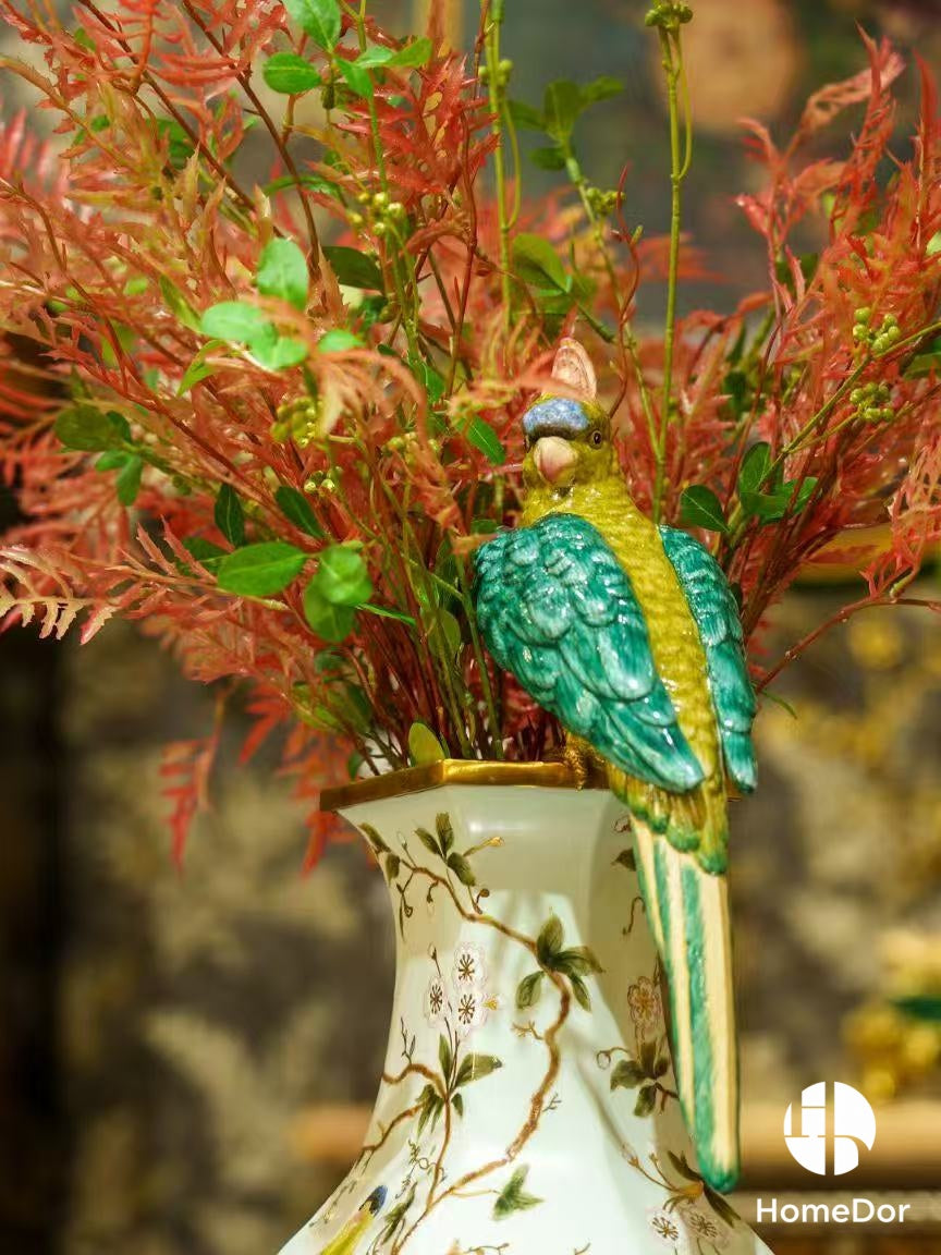 Avian Spring | Nature - Inspired Harmony Mint Green Porcelain Set with Brass Accents
8