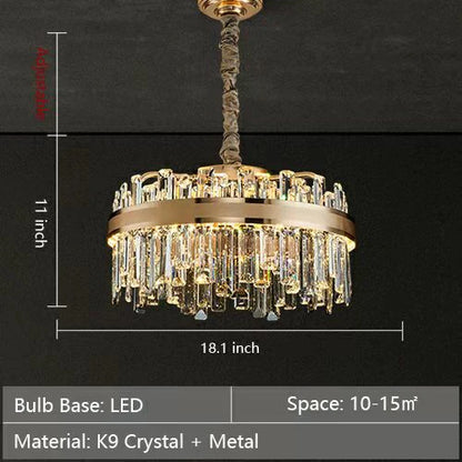 HomeDor Landry Classic Round Crystal Chandelier in gold