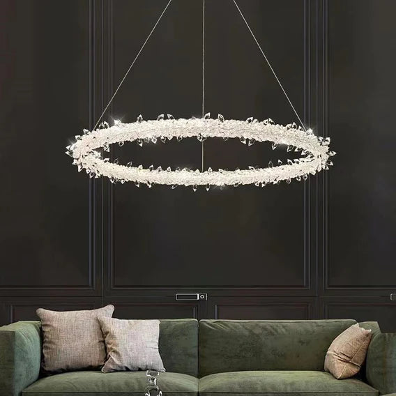 HomeDor Lucca Icicle Rings Crystal Chandelier