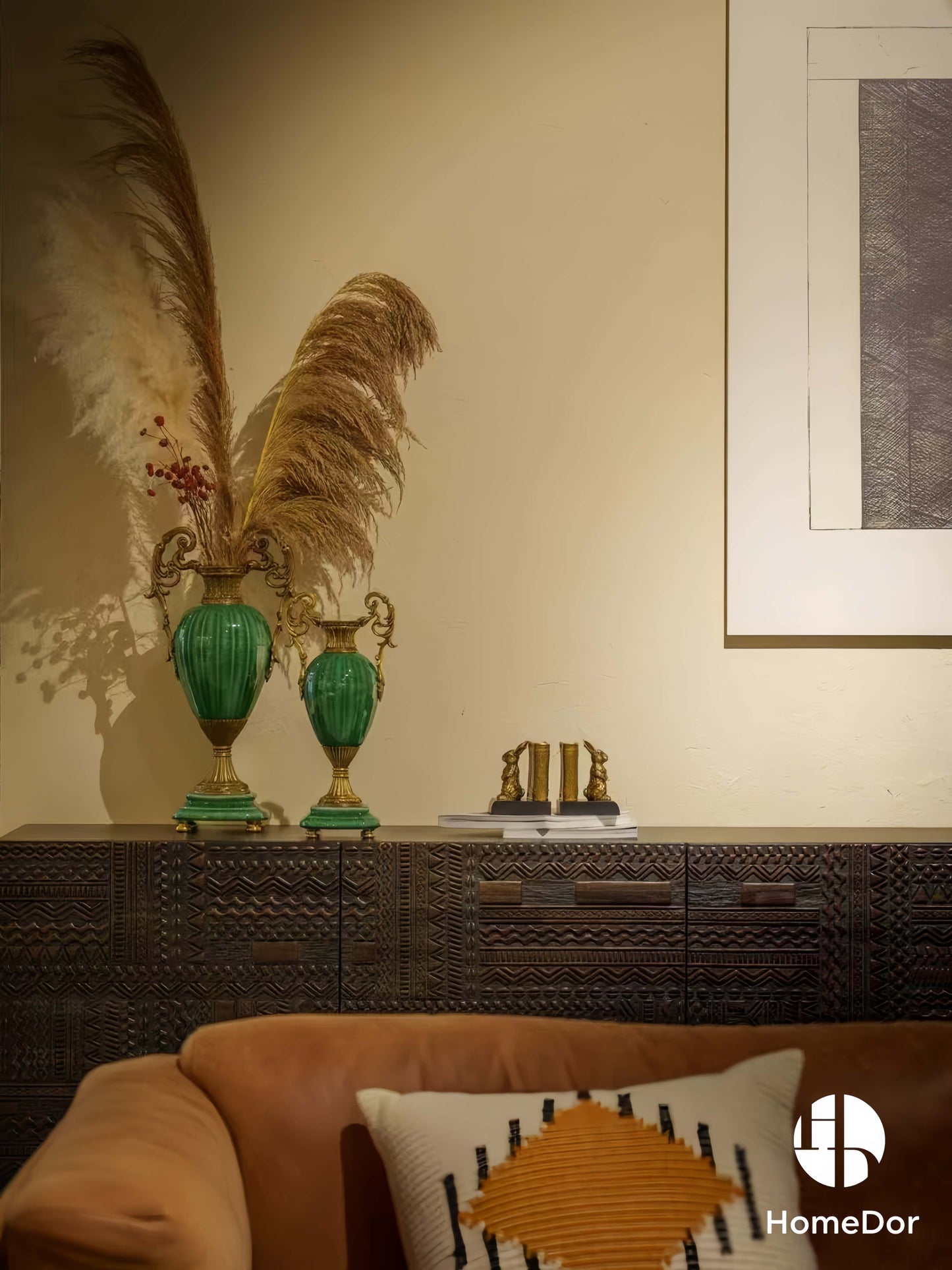 Delicate Brass Rabbit Bookend Pair with Black Base
1