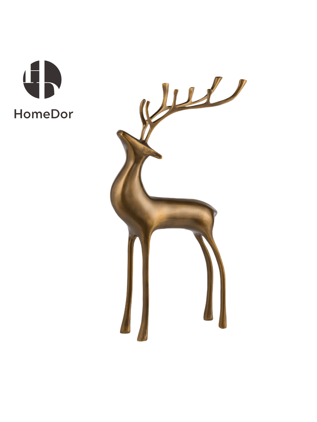 Elegant Brass Deer Decorative Set Signifying Blessings and Harmony with Three Size Options4