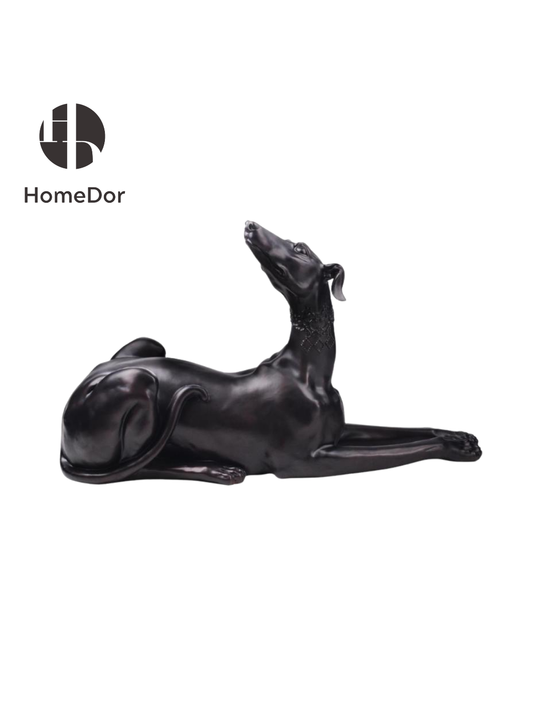 Elegant Copper Greyhound Dog Figurine/Sculpture with Detailed Collar1