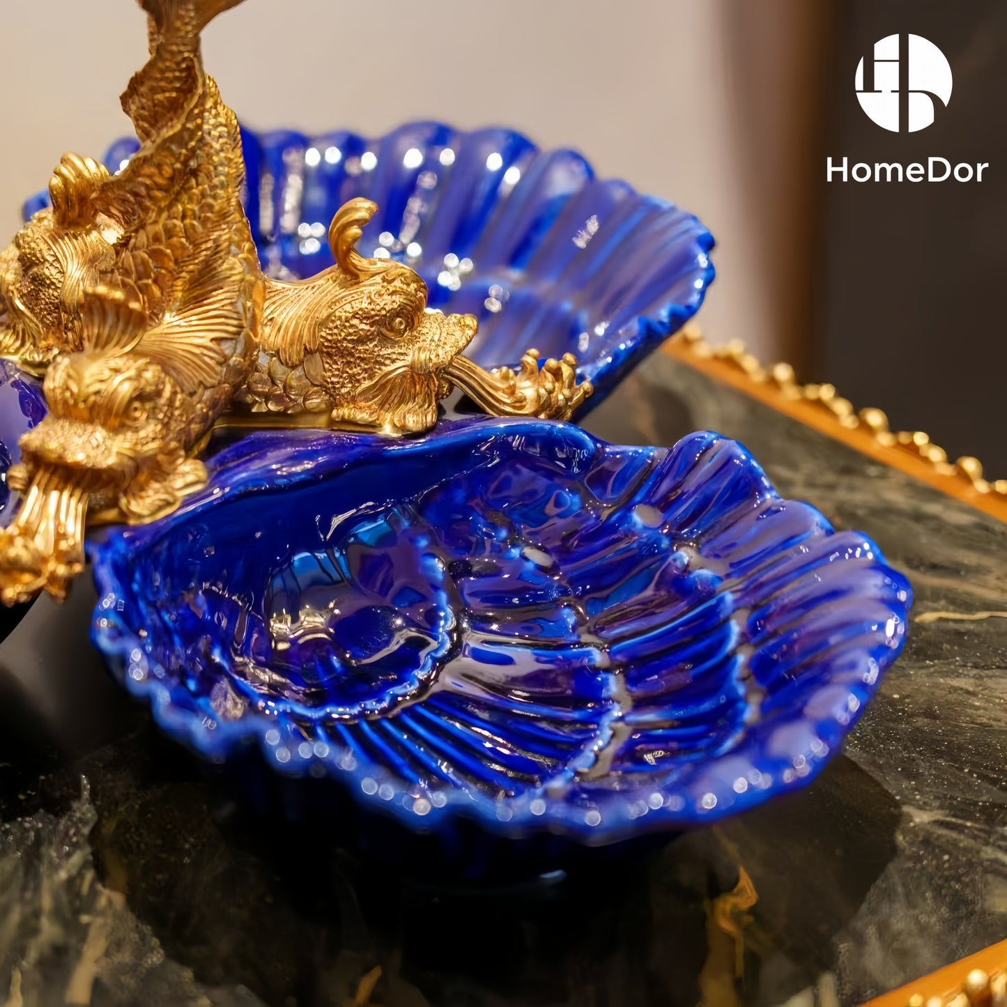 Elegant Hues of European Palaces Gilded Chroma Cobalt Blue Table Decor Sets6