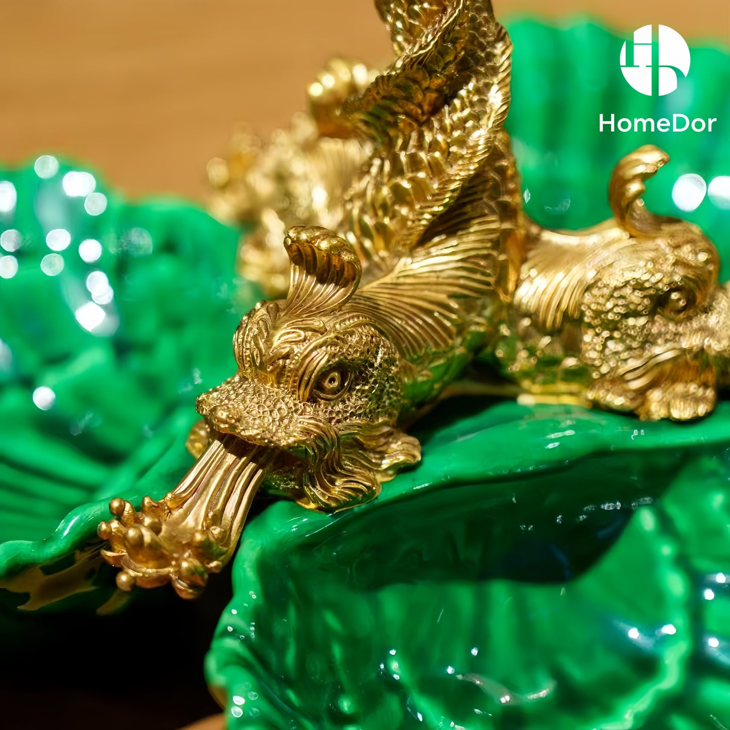 Elegant Hues of European Palaces Gilded Chroma Glazed Green Table Decor Sets-I11