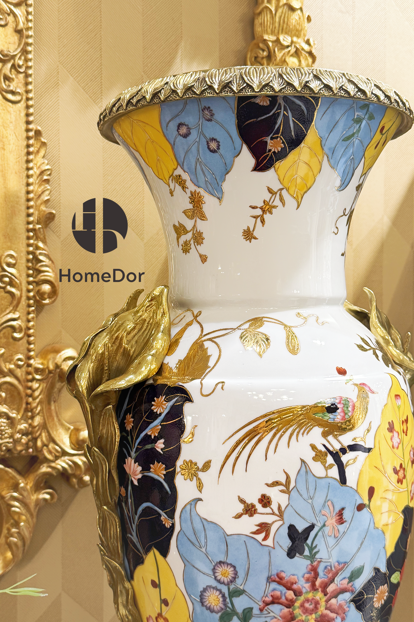 HomeDor × FH&Home | Elegant Porcelain with Colorful Enamel Birds & Flowers