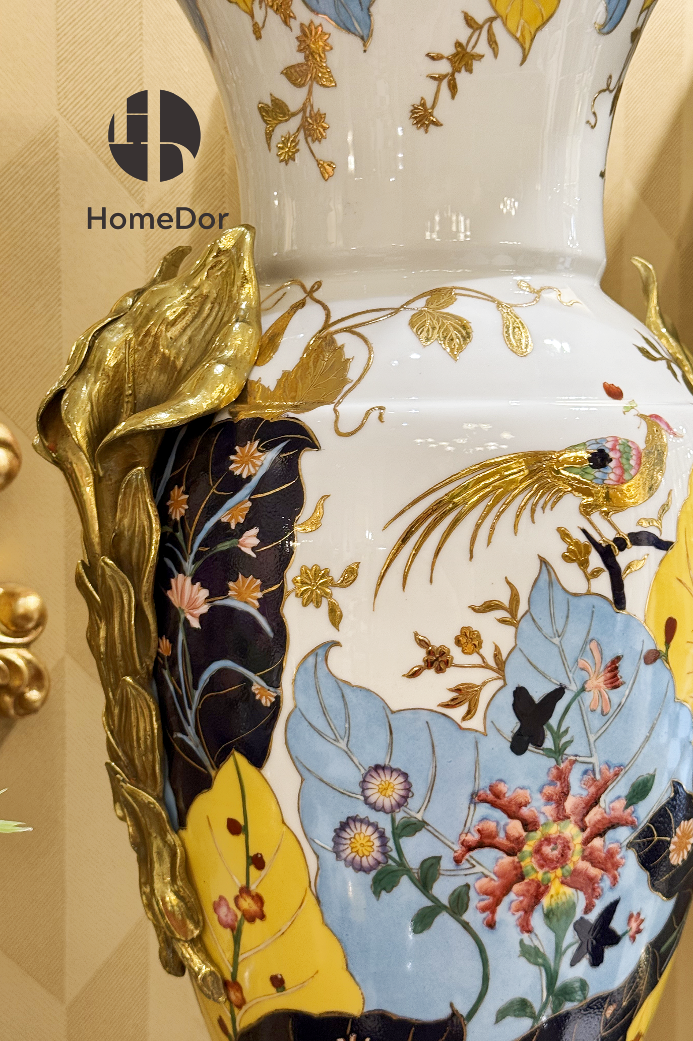HomeDor × FH&Home | Elegant Porcelain with Colorful Enamel Birds & Flowers