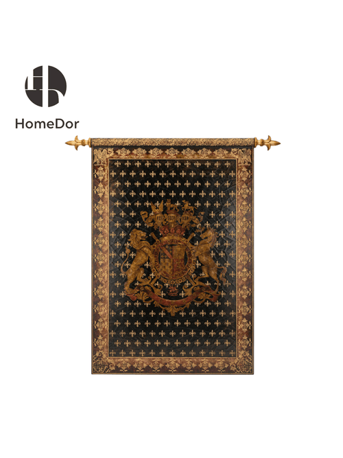 European Inspired Wooden Wall Decor with Rich Gold - Royal and Patterned Details