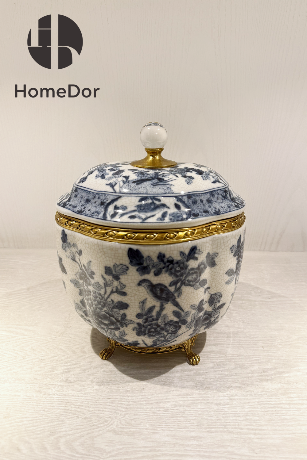 HomeDor × FH&Home | Exquisite Blue-and-White Crabapple Blossom Porcelain Table Decor