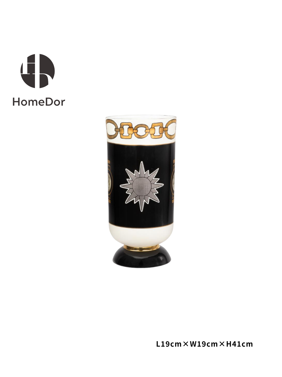 Exquisite Porcelain Vases with Ornate Golden Chain and Starburst Motifs1