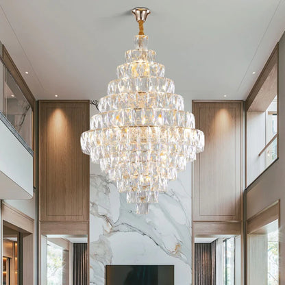 HomeDor Lexi Luxury Transparent Fusiform Shape Crystal Chandelier
