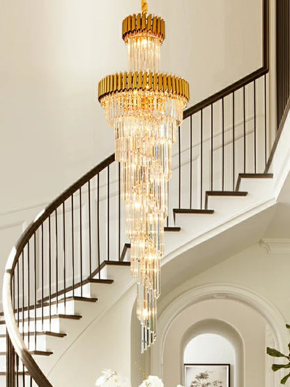 HomeDor Leif Spiral Crystal Chandelier for Staircase