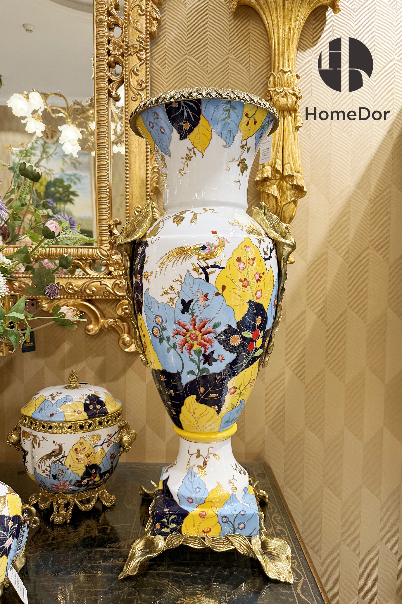 HomeDor × FH&Home | Elegant Porcelain with Colorful Enamel Birds & Flowers