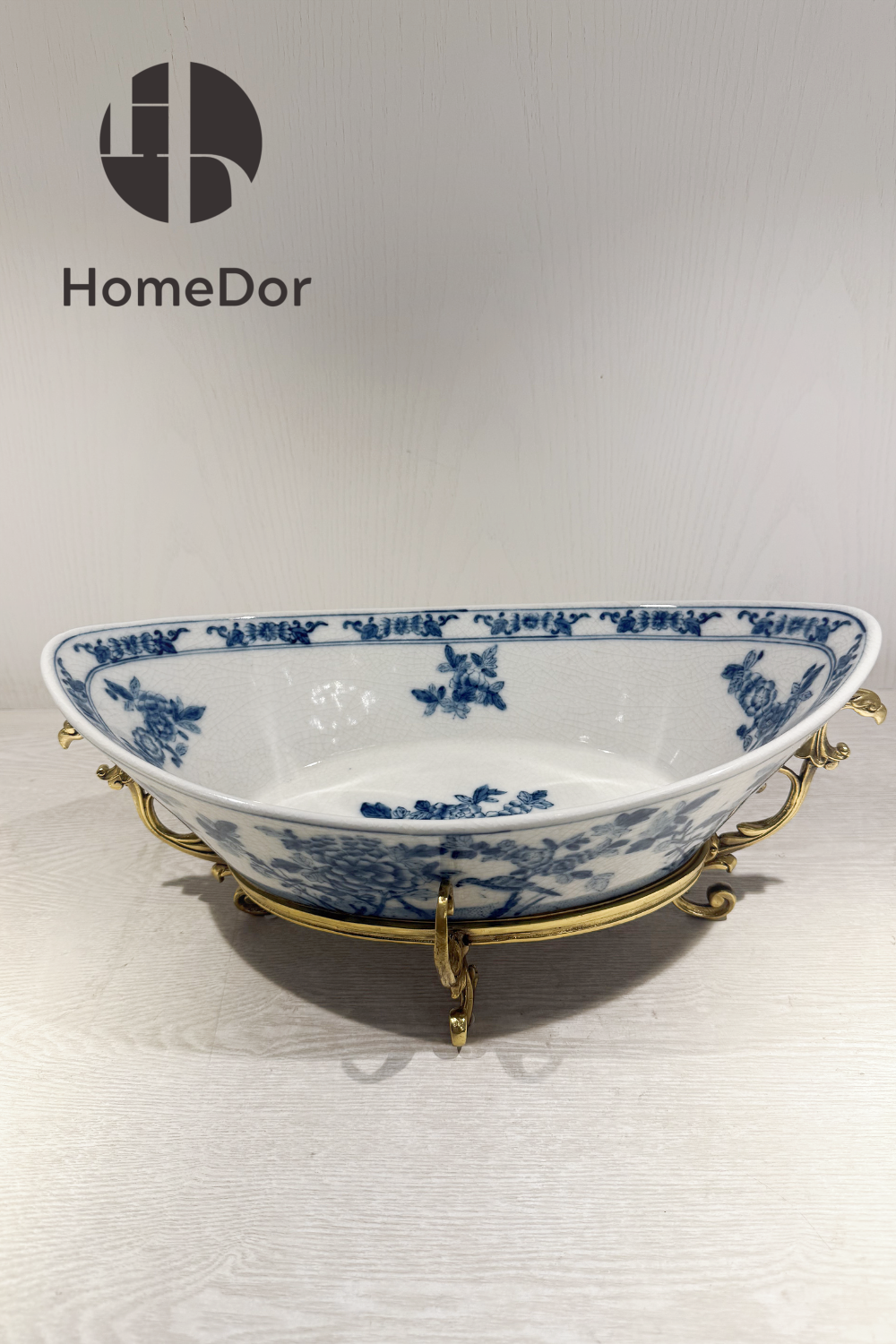 HomeDor × FH&Home | Exquisite Blue-and-White Porcelain Boat-shaped Fruit Platter