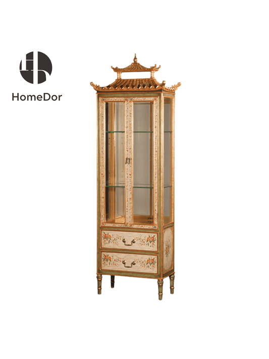 HomeDor × FH&Home | Chinese Style Floral Pagoda Display Cabinet