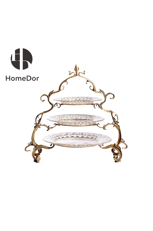HomeDor × FH&Home | Elegant Crystal Three-Tier Cake Stand Dessert Platter