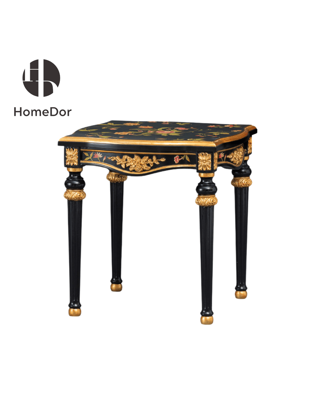 HomeDor × FH&Home | Misty Rose Series Elegant Coffee & End Tables with Floral Painted Finish1