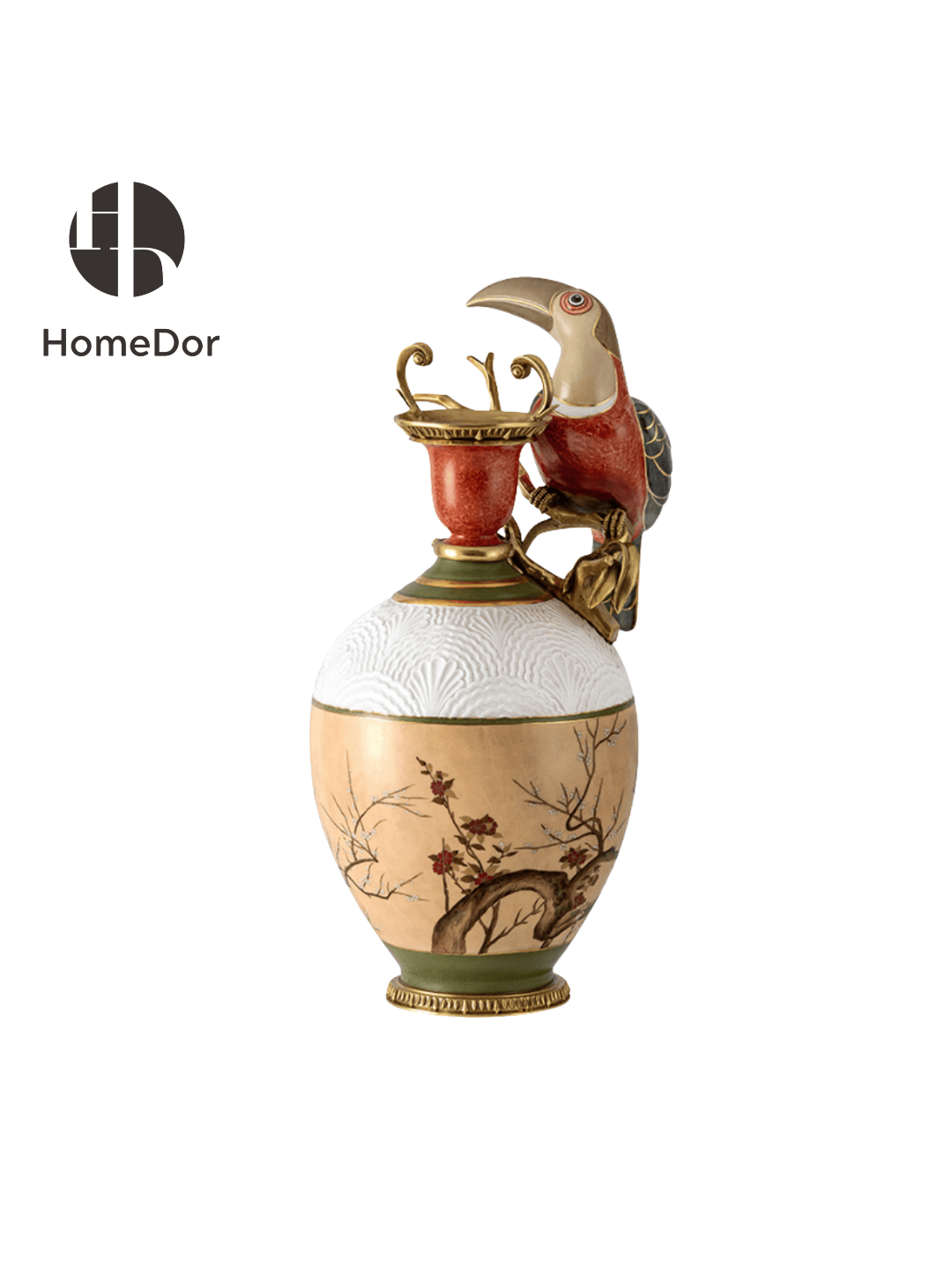 HomeDor × FH&Home | Opulent Nature-inspired Toucan Porcelain Vase1