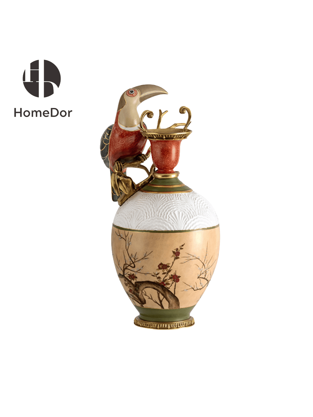 HomeDor × FH&Home | Opulent Nature-inspired Toucan Porcelain Vase2