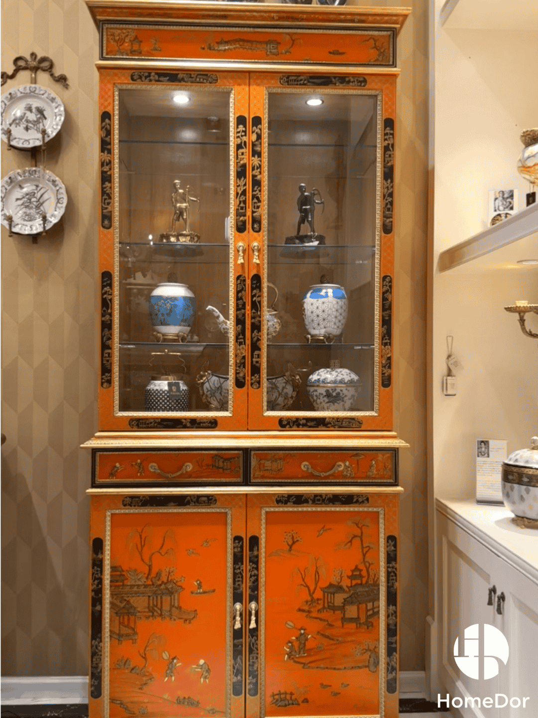 HomeDor × FH&Home | Oriental Orange Traditional Carving Cabinet1
